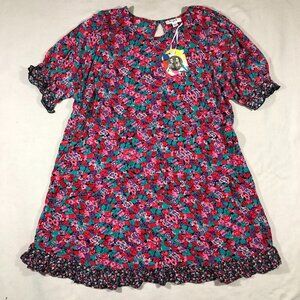 RIXO Dress Women 20W/22W Pink Floral Mixed Print Tie Back PPR-118 Target NEW $40